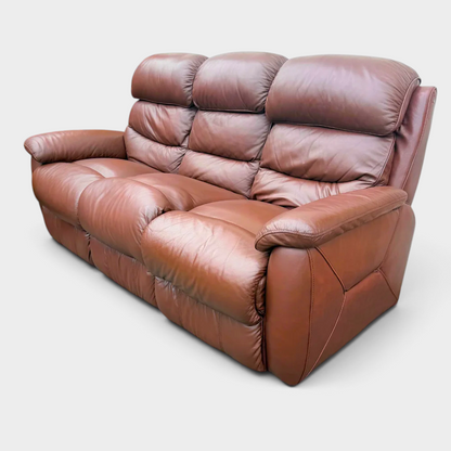 DFS High Back 3+2+1 Seater Sofa Set | Medium Brown Leather