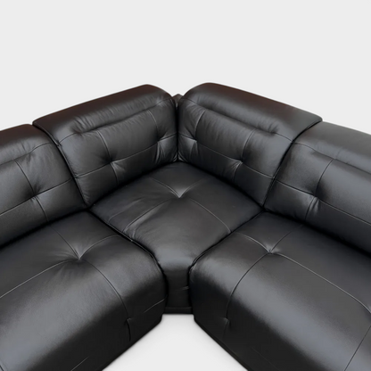 Ex-display SCS Kennedy Corner Sofa- El. Recliner - Black Leather |RRP £2400