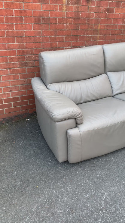 DFS Ex-Display-Never Used Electric Recliner Corner Sofa in Grey Leather