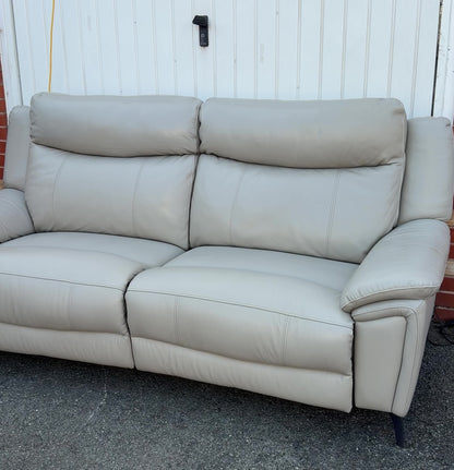 Ex-Display DFS 3+2 Seater Sofa Set - Electric Recliners - Genuine Grey Leather | RRP £3158