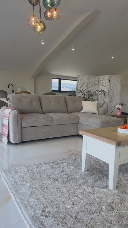 The Alvero Collection | Brown L Shape Corner Sofabed